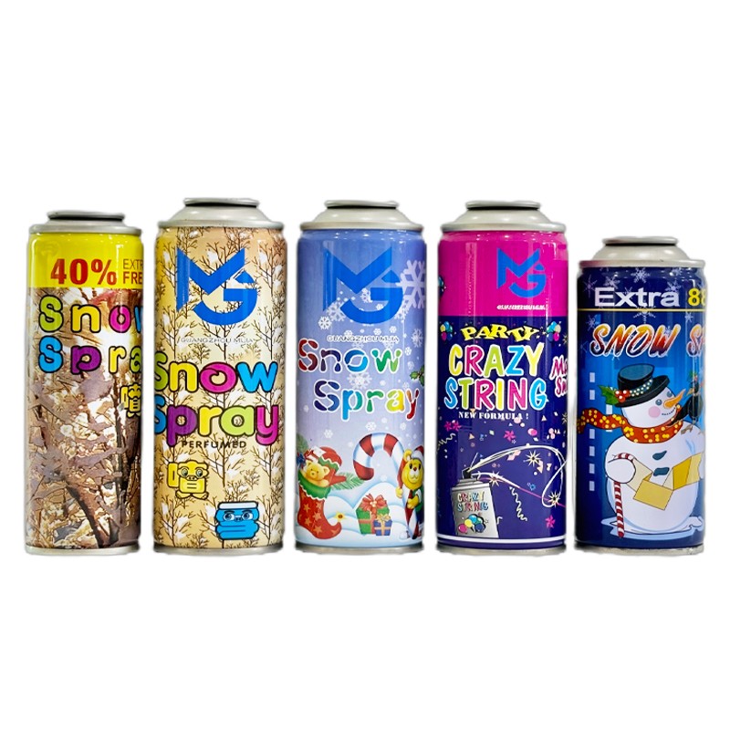OEM аэрозольные жестяные банки для снежного спрея 45×128 мм и 52×130 мм