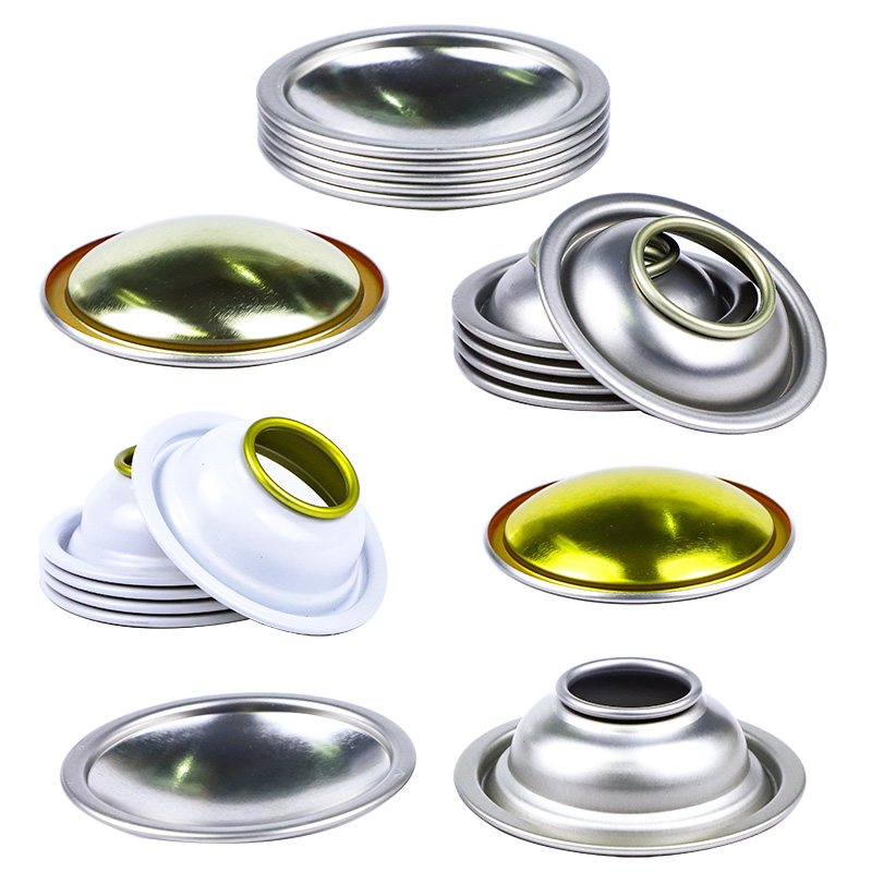 Компоненты аэрозольных баллонов: верхняя и нижняя крышки