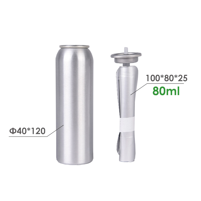 Комплект: алюминиевый баллон 80 мл с клапаном Bag-on-Valve